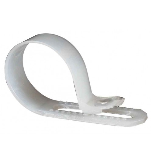 White Nylon P Clip, for 14-22mm cable 000274